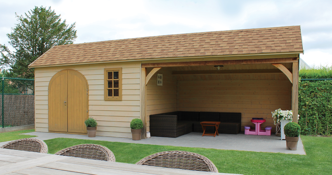 Chalet (abri) de jardin en bois style cottage CROFT de Gardival